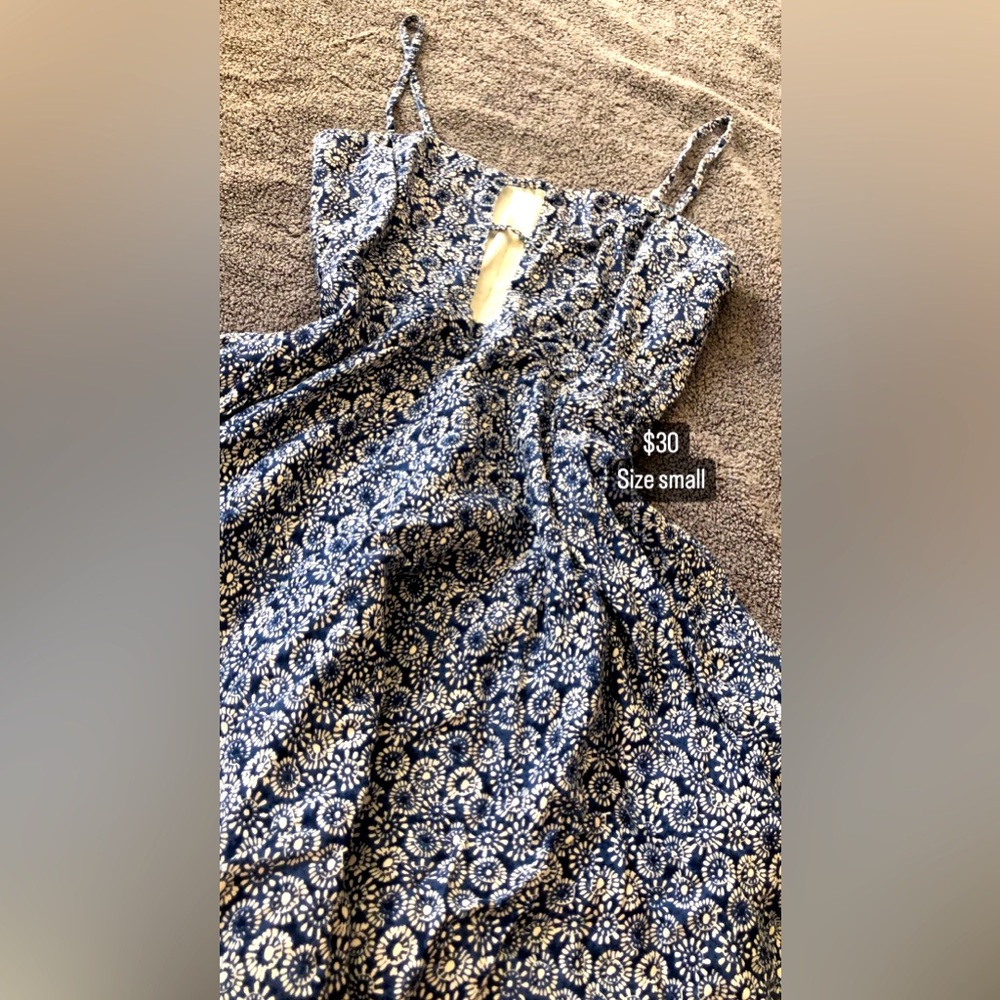 Blue floral dress with front cutouts